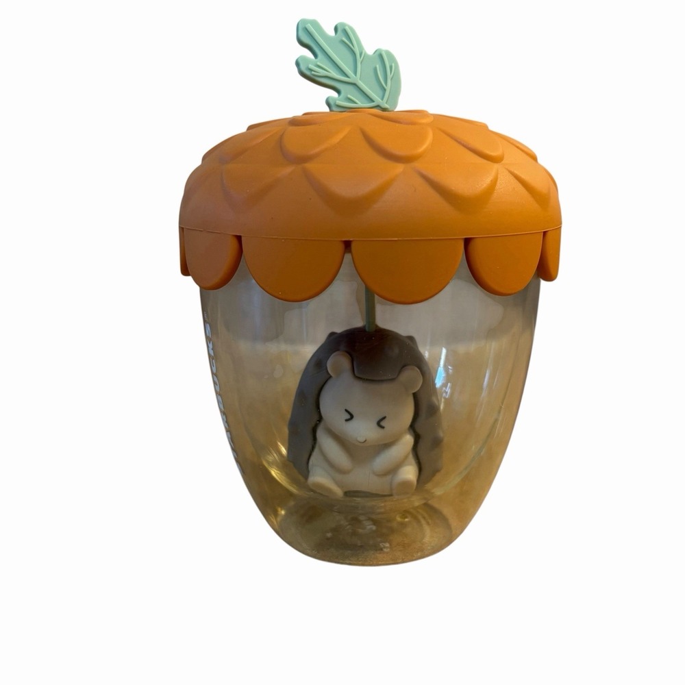 Starbucks Hedgehog Tea Diffuser Infuser Acorn Glass Cup 14 oz Asia Collectible